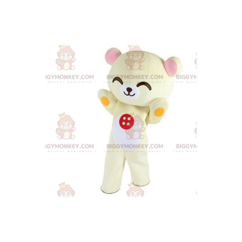 Disfraz de mascota de oso de peluche amarillo BIGGYMONKEY™ Disfraz de mascota de oso de peluche amarillo BIGGYMONKEY™