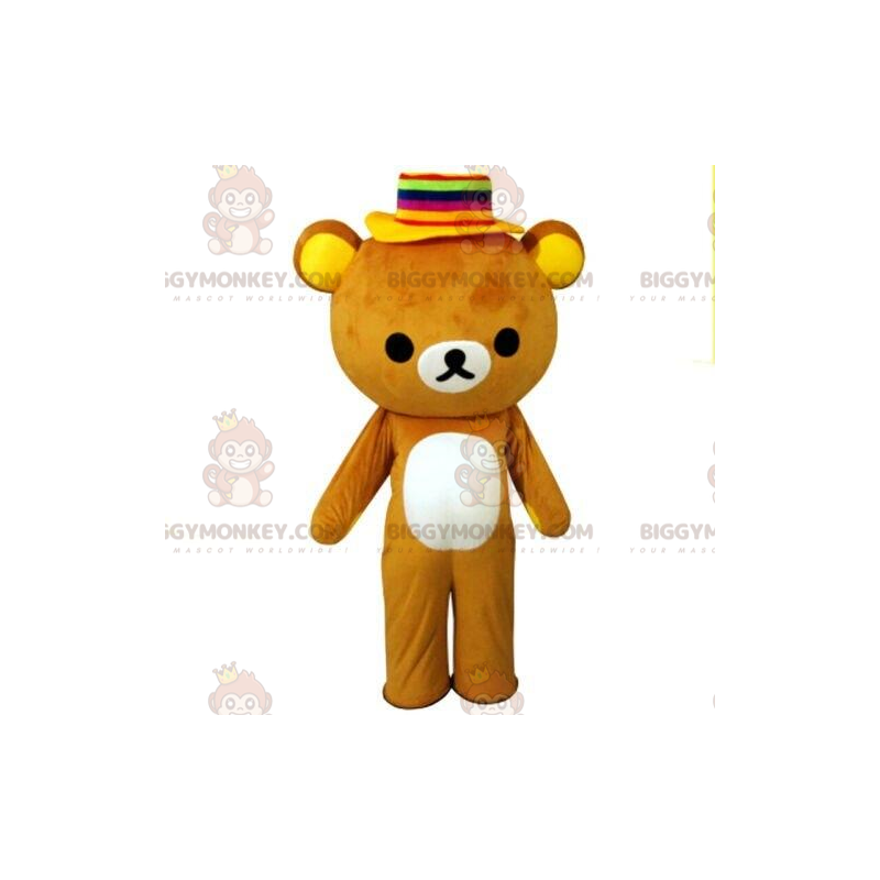 Costume da mascotte Bear BIGGYMONKEY™ con cappello colorato Costume da mascotte Bear BIGGYMONKEY™ con cappello colorato