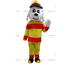 BIGGYMONKEY™ Maskottchenkostüm eines als Feuerwehrmann