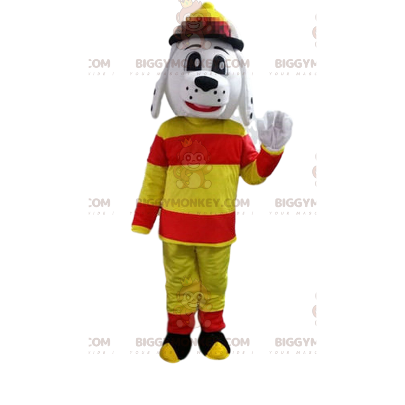 Disfraz de mascota BIGGYMONKEY™ de perro disfrazado de bombero