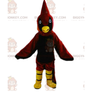 BIGGYMONKEY™ maskotdräkt röd och gul fågel, färgglad fågeldräkt - Fågelmaskot - BIGGYMONKEY_08881 - BiggyMonkey.com