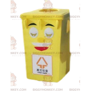 Kostým maskota Yellow bin BIGGYMONKEY™, kostým popelnice