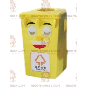 Yellow bin BIGGYMONKEY™ mascot costume, dumpster costume