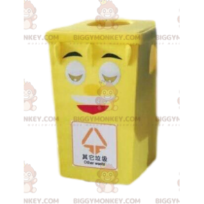 Yellow bin BIGGYMONKEY™ mascot costume, dumpster costume