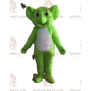 Green and white elephant BIGGYMONKEY™ mascot costume, baby
