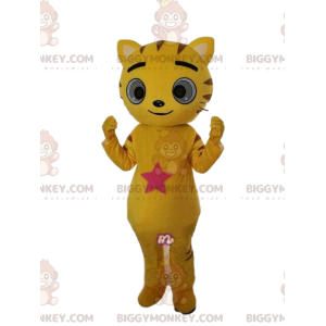 Yellow cat BIGGYMONKEY™ mascot costume, cat costume, feline