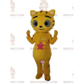 Gul kat BIGGYMONKEY™ maskotkostume, kattekostume, kattekostume