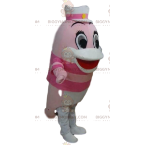 Disfraz de mascota BIGGYMONKEY™ de delfín rosa, disfraz de pez