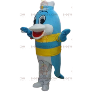 Kostým maskota modrého delfína BIGGYMONKEY™, kostým ryby