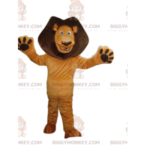 Costume de mascotte BIGGYMONKEY™ d'Alex, lion du dessin animé