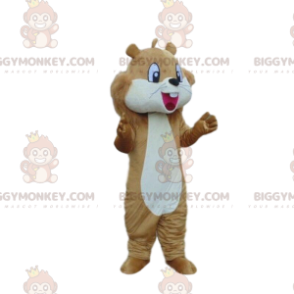 BIGGYMONKEY™ Maskottchenkostüm braunes und weißes Eichhörnchen