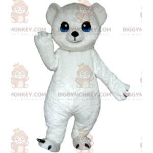 Isbjørn BIGGYMONKEY™ maskot kostume, hvid bamse kostume -