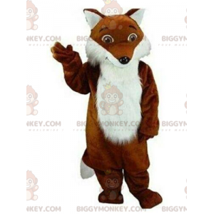 Costume de mascotte BIGGYMONKEY™ de renard marron et blanc