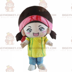 Fantasia de mascote de donzela colorida BIGGYMONKEY™, fantasia de criança - Mascotes de meninos e meninas - BiggyMonkey.com