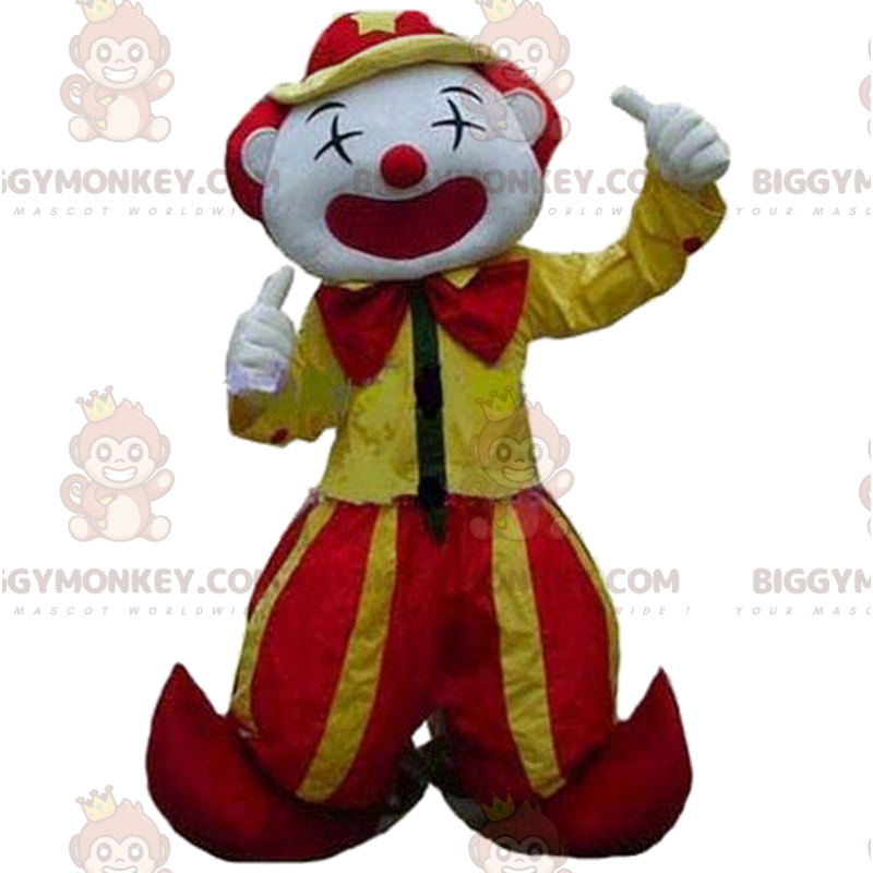 Costume da clown BIGGYMONKEY™ giallo e rosso, costume da Costume da clown BIGGYMONKEY™ giallo e rosso, costume da