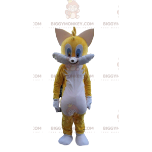 Costume de mascotte BIGGYMONKEY™ de chat jaune, costume de chat