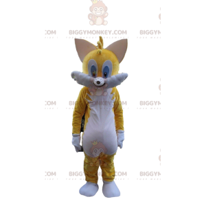Yellow cat BIGGYMONKEY™ mascot costume, colorful cat costume