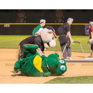 2 BIGGYMONKEY™s mascots: a green crocodile and a pink pig -