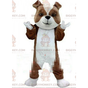 Costume de mascotte BIGGYMONKEY™ de chien marron et blanc