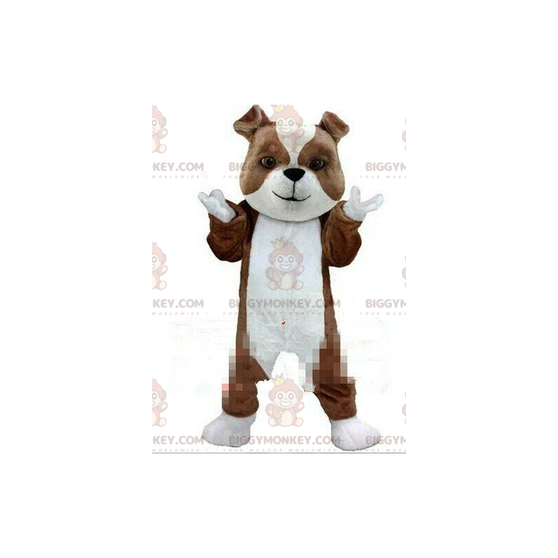 Costume de mascotte BIGGYMONKEY™ de chien marron et blanc