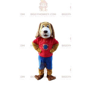 Dog BIGGYMONKEY™ Mascot Costume Dressed in Colorful Outfit