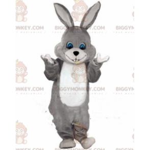 Kostium maskotka szaro-biały królik BIGGYMONKEY™, kostium pluszowego królika - Maskotka Królik - BiggyMonkey.com