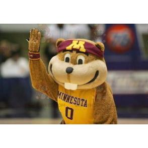 Brown and White Groundhog BIGGYMONKEY™ Mascot Costume –