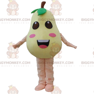 BIGGYMONKEY™ yellow pear mascot costume, fruit costume, yellow