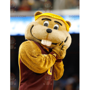 Brown and White Groundhog BIGGYMONKEY™ Mascot Costume –