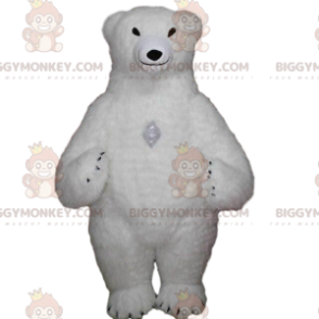 Φουσκωτή στολή μασκότ λευκής αρκούδας BIGGYMONKEY™, κοστούμι γιγάντιας πολικής αρκούδας - Μασκότ αρκούδας - BiggyMonkey.com