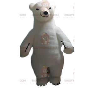 BIGGYMONKEY™ uppblåsbar vit björnmaskotdräkt, jättedräkt för