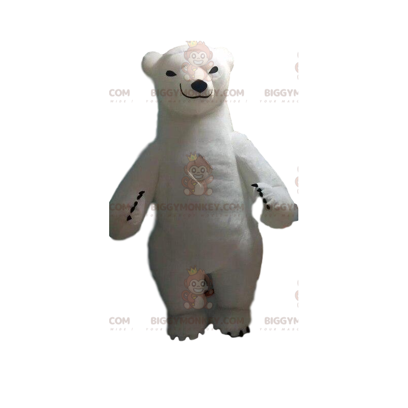 BIGGYMONKEY™ opblaasbare witte beer mascotte kostuum BIGGYMONKEY™ opblaasbare witte beer mascotte kostuum