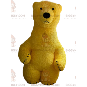 BIGGYMONKEY™ maskot kostume oppustelig gul bjørn, kæmpe bamse