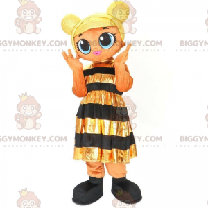Kostým maskota BIGGYMONKEY™ dívka oblečená jako včela, kostým