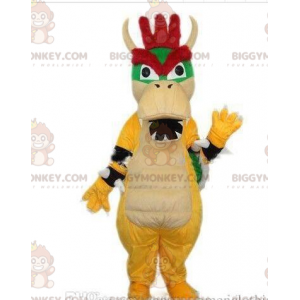 BIGGYMONKEY™ mascot costume of Bowser, famous dinosaur monster