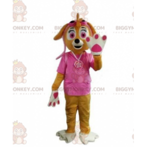 BIGGYMONKEY™ maskottiasu Ruskea koira, naaraskoira, joka on