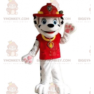 BIGGYMONKEY™ maskotkostume af dalmatiner klædt som brandmand