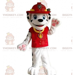 Fato de mascote BIGGYMONKEY™ de dálmata vestido de bombeiro