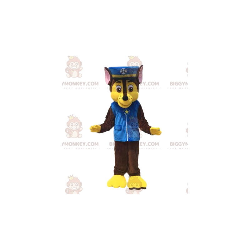 Koiran BIGGYMONKEY™ maskottiasu, poliisiksi pukeutunut koiraasu Koiran BIGGYMONKEY™ maskottiasu, poliisiksi pukeutunut koiraasu