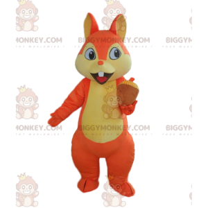 Costume de mascotte BIGGYMONKEY™ d'écureuil orange et jaune