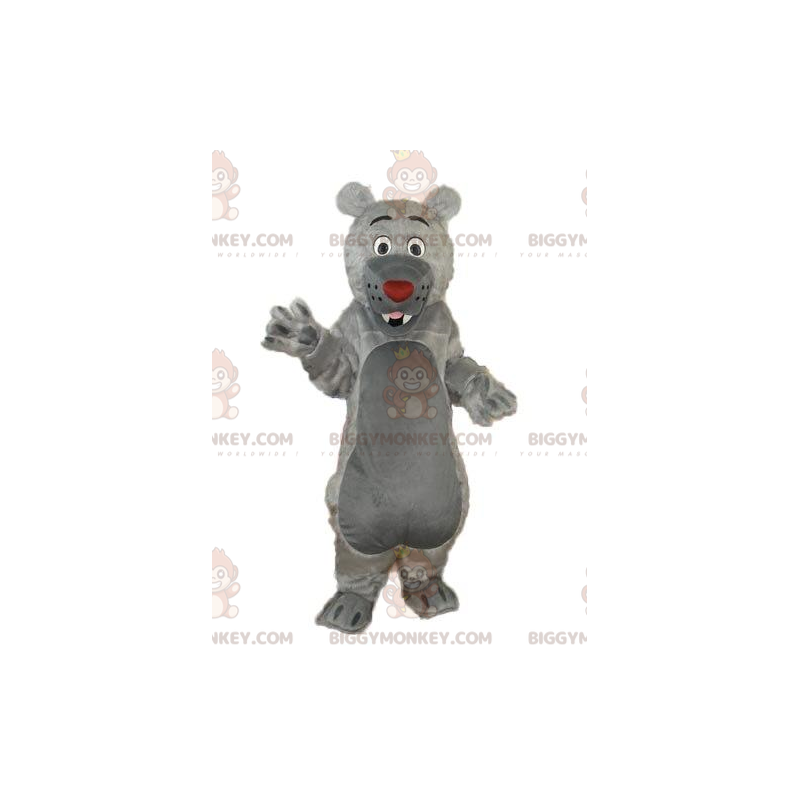 BIGGYMONKEY™ Costume da mascotte da orso grigio in stile Baloo