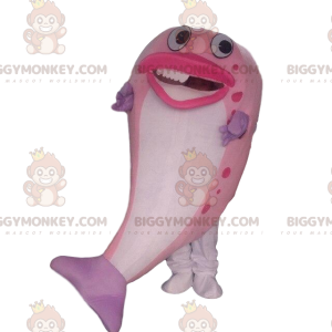 BIGGYMONKEY™ mascot costume pink and white fish, giant fish