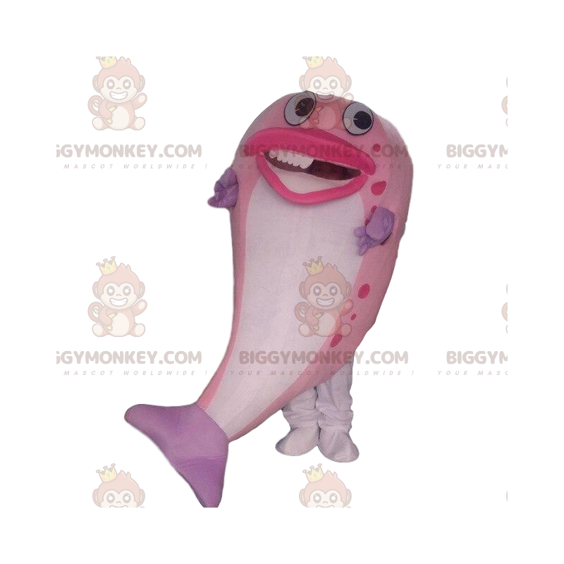 BIGGYMONKEY™ mascot costume pink and white fish, giant fish BIGGYMONKEY™ mascot costume pink and white fish, giant fish