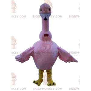 Flamingo BIGGYMONKEY™ mascot costume, bird costume, big pink