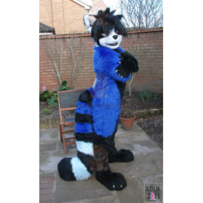 Blue White and Black Cat BIGGYMONKEY™ Mascot Costume –