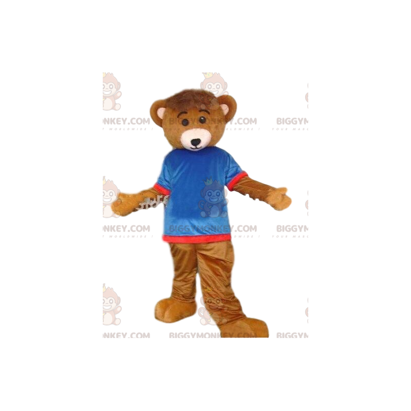 pukeutuneen karhun BIGGYMONKEY™ maskottiasu, värikäs nallepuku pukeutuneen karhun BIGGYMONKEY™ maskottiasu, värikäs nallepuku