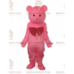 Costume de mascotte BIGGYMONKEY™ d'ours rose, costume de nounours rose - Mascotte d'ours - BIGGYMONKEY_08980 - BiggyMonkey.com