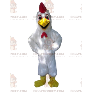 Haan BIGGYMONKEY™ mascottekostuum, kippenkostuum, kippenkostuum