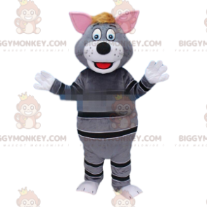 Kostium maskotki BIGGYMONKEY™ szary kot, szary i czarny kostium kocura - Maskotki dla kotów - BiggyMonkey.com