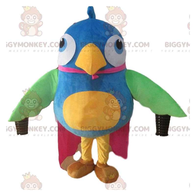 Traje de mascote de grande pássaro colorido BIGGYMONKEY™, traje Traje de mascote de grande pássaro colorido BIGGYMONKEY™, traje